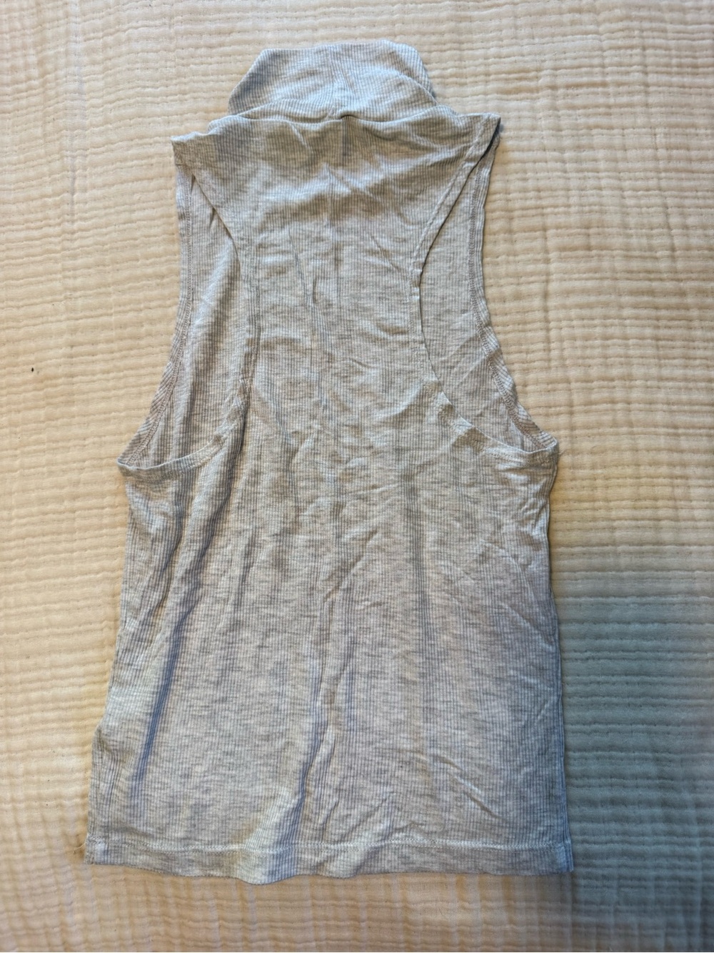 Vuori Light Gray Sleeveless Ribbed Turtleneck Tank - Picture 2 of 2